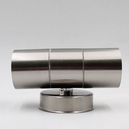 Stainless Steel Cylinder 2-Light Wall Sconce Lamp