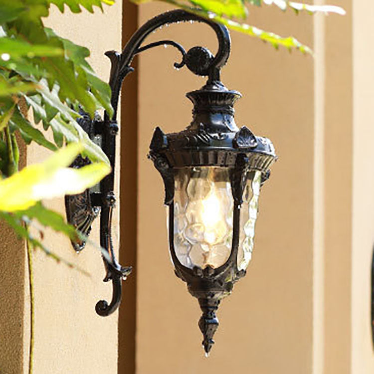 Cylinder Aluminum Glass 1-Light Outdoor Wall Sconce Lamp