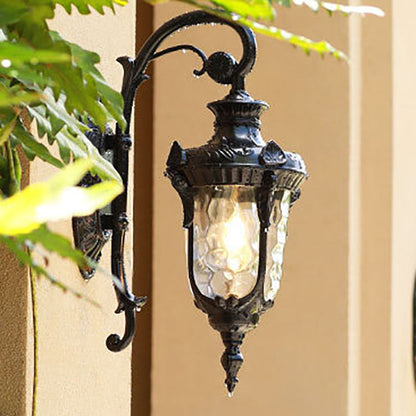 Cylinder Aluminum Glass 1-Light Outdoor Wall Sconce Lamp