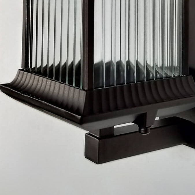 Square Glass 1-Light Outdoor Waterproof Wall Sconce Lamp