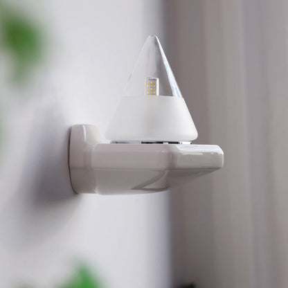 Minimalist Cone Iron Ceramic Glass 1-Light Wall Sconce Lamp