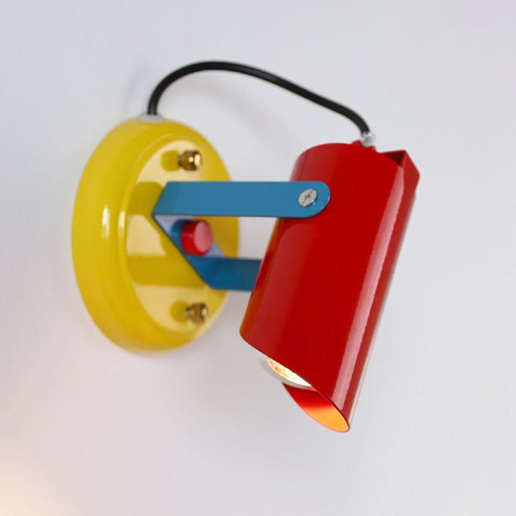 Scandinavian Cylinder 1-Light Adjustable Wall Sconce Lamp