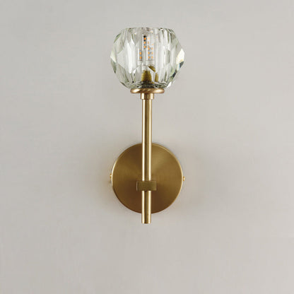 Modern Luxury Bowl Steel Crystal 1/2-Light Wall Sconce Lamp