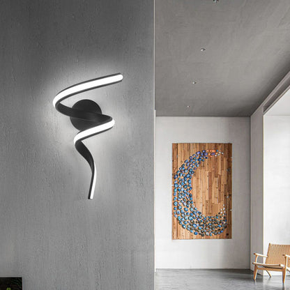 Spiral Iron Aluminium Silicone LED Wall Sconce Lamp