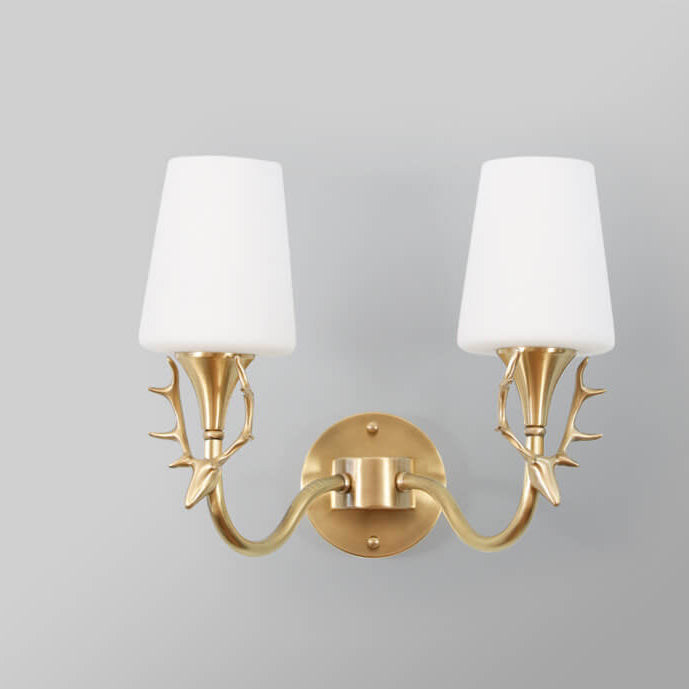 Full Exquisite Deer Head Design 1/2-Light Wall Sconce Lamp