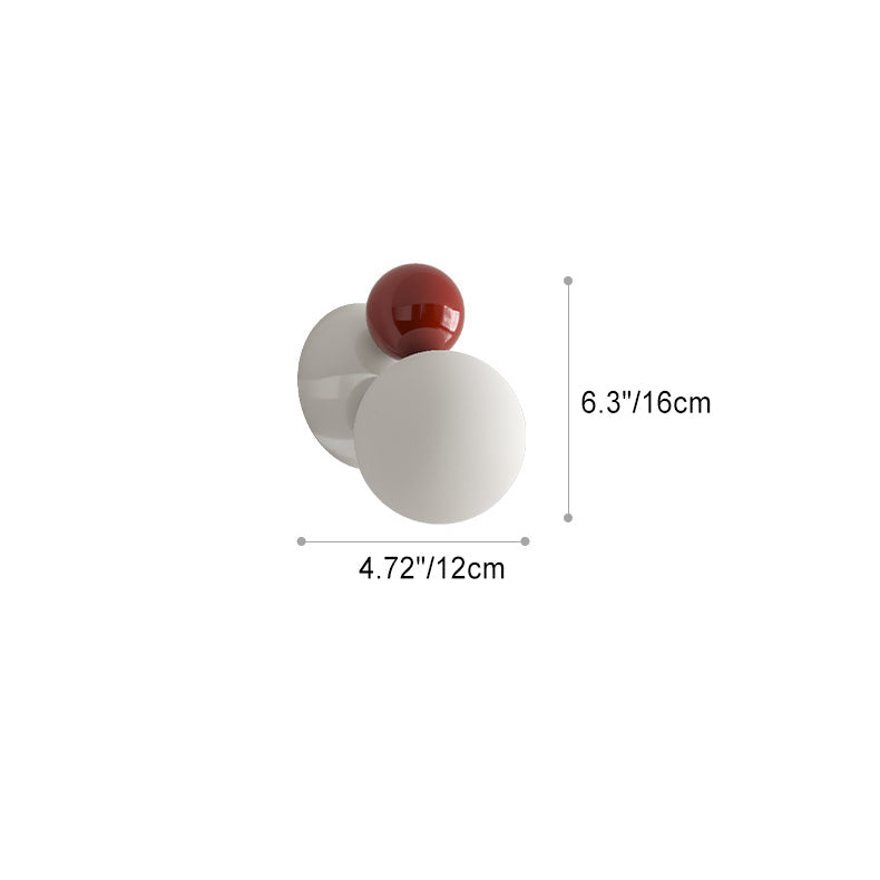 Round Sphere Iron Plastic 1-Light Wall Sconce Lamp