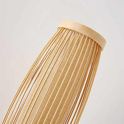 Japanese Woven Bamboo Fabric Metal 1-Light Wall Sconce Lamp