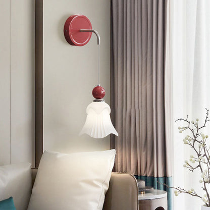 French Round Ball Iron Glass 1-Light Wall Sconce Lamp