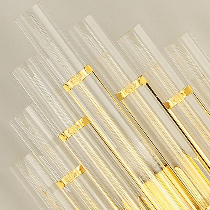 Crystal Column Rechargeable 2-Light Wall Sconce Lamp