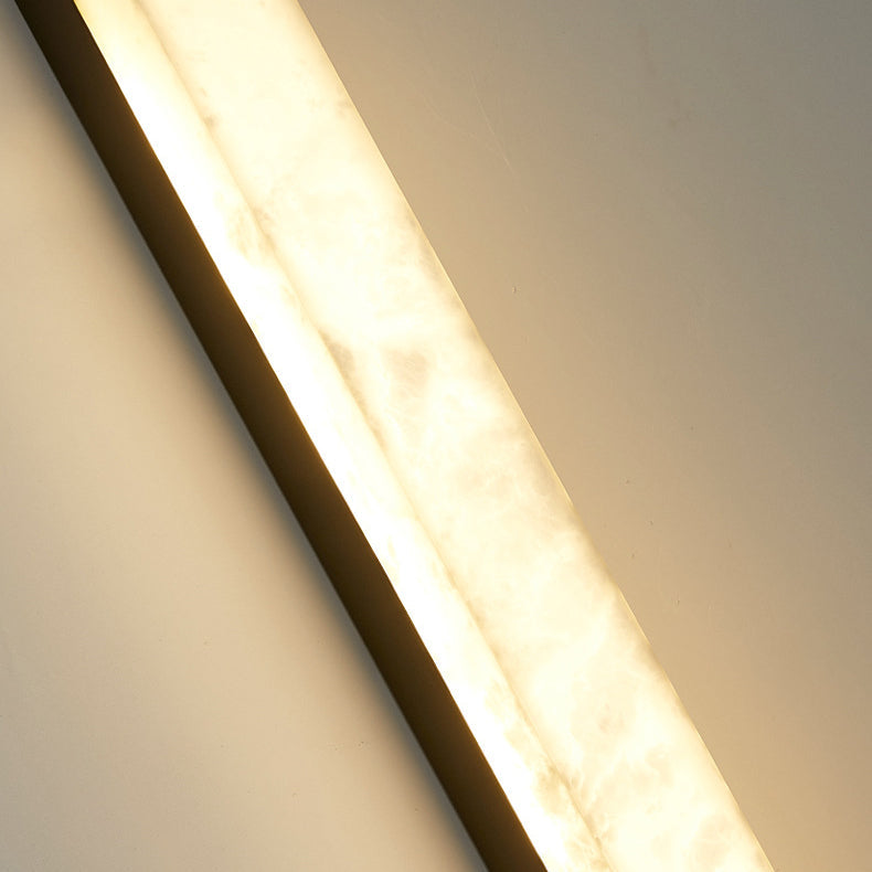 Modern Minimalist Strip Copper Marble LED Wall Sconce Lamp