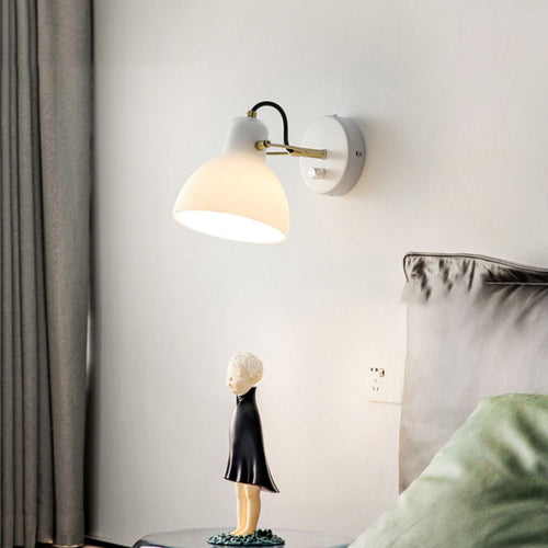 Simplicity Glass Dome Hemispheroid 1-Light Wall Sconce Lamp