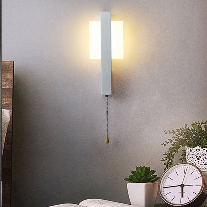 Wrought Iron Acrylic Pull Wire Switch LED Wall Sconce Lamp