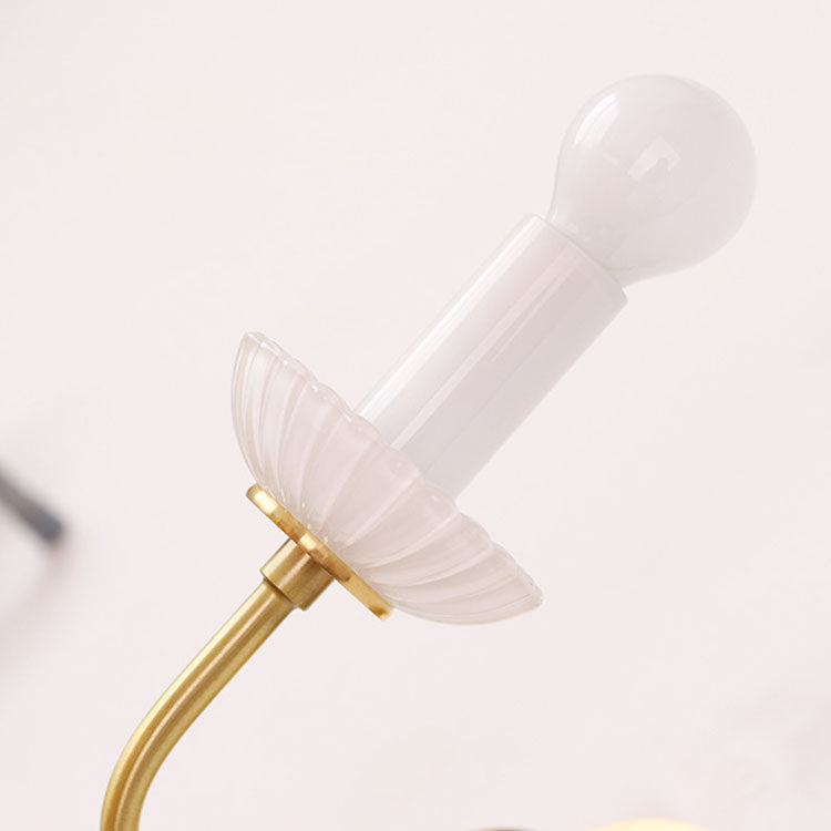 French Candelabra Brass Glass 1-Light Wall Sconce Lamp