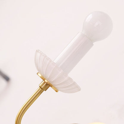 French Candelabra Brass Glass 1-Light Wall Sconce Lamp