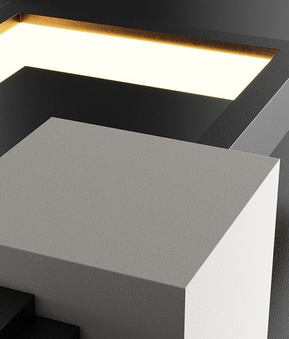 Minimalist Square Frame Iron Silicone LED Wall Sconce Lamp