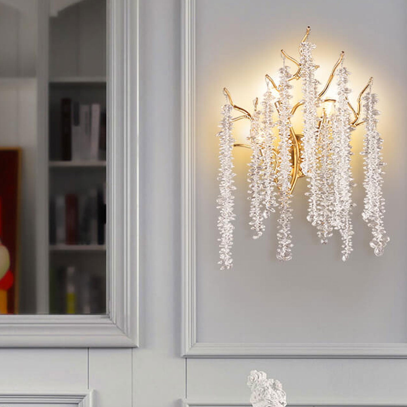 Light Luxury Tree Branch Crystal 3-Light Wall Sconce Lamp
