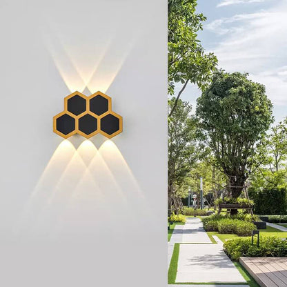 Outdoor Combination Black Gold LED Wall Sconce Lamp