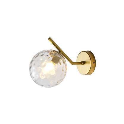 Minimalist Glass Ball Curve Lamp Arm 1-Light Wall Sconce