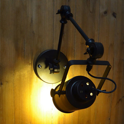 Cylinder Swing Arm Iron Aluminium 1-Light Wall Sconce Lamp