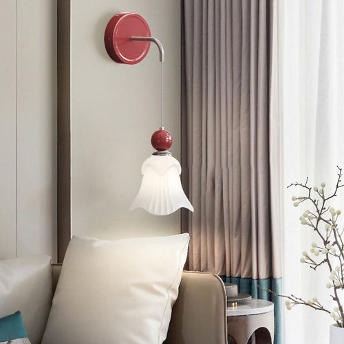 Nordic Iron Glass Flower Shape 1-Light Wall Sconce Lamp