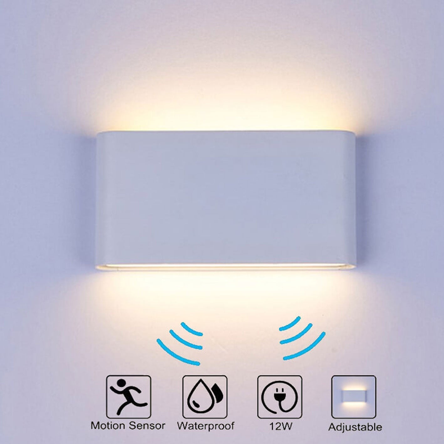 Human Rechargeable Magnetic LED Outdoor Wall Sconce Lamp