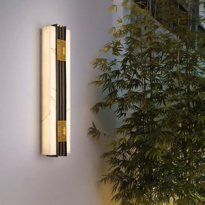 Chinese Stainless Steel Faux Marble LED Wall Sconce Lamp