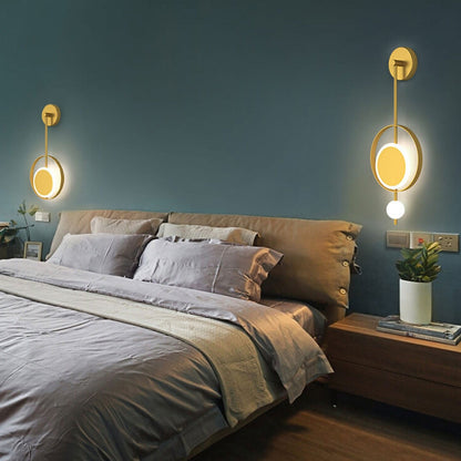 Iron Circle Straight Arm LED Light Wall Sconce Lamp