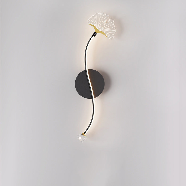 Ginkgo Leaf Iron Aluminium Acrylic LED Wall Sconce Lamp