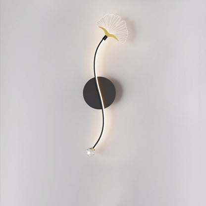 Ginkgo Leaf Iron Aluminium Acrylic LED Wall Sconce Lamp