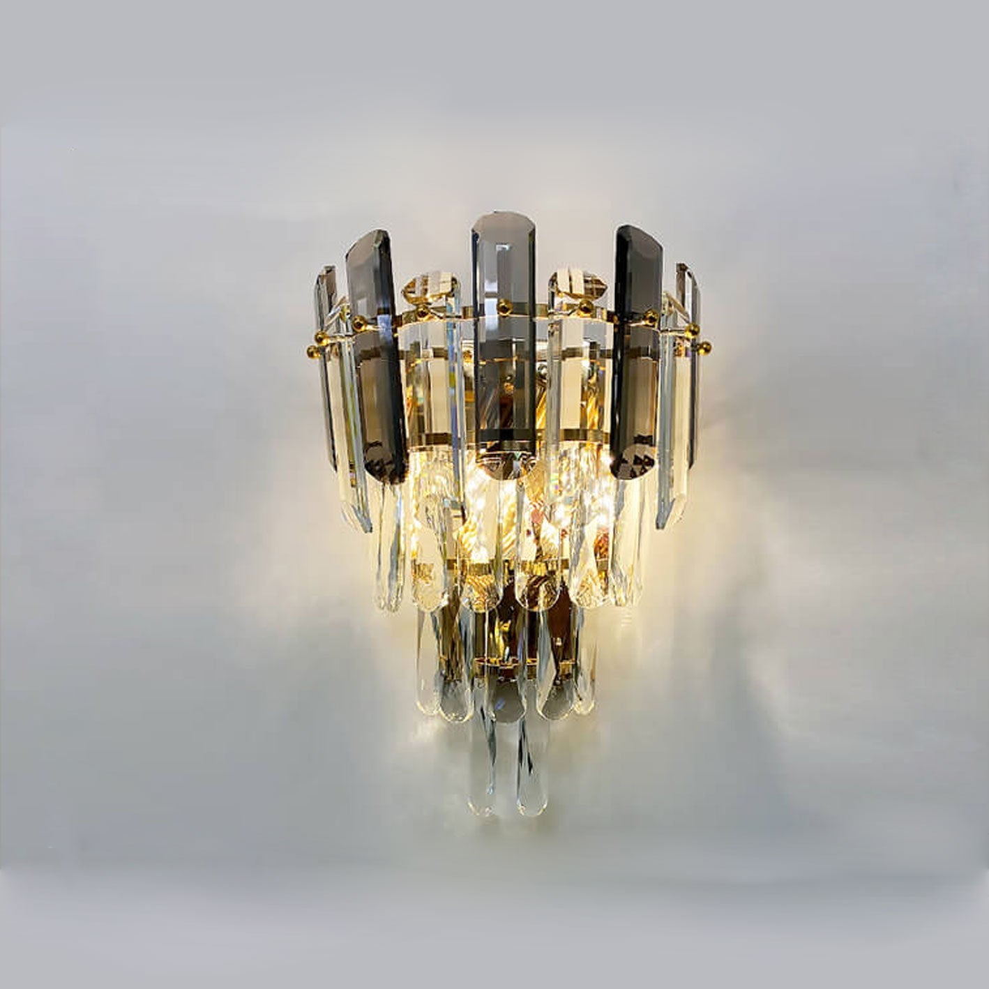Luxury Crystal Multi-Layer Column 1-Light Wall Sconce Lamp
