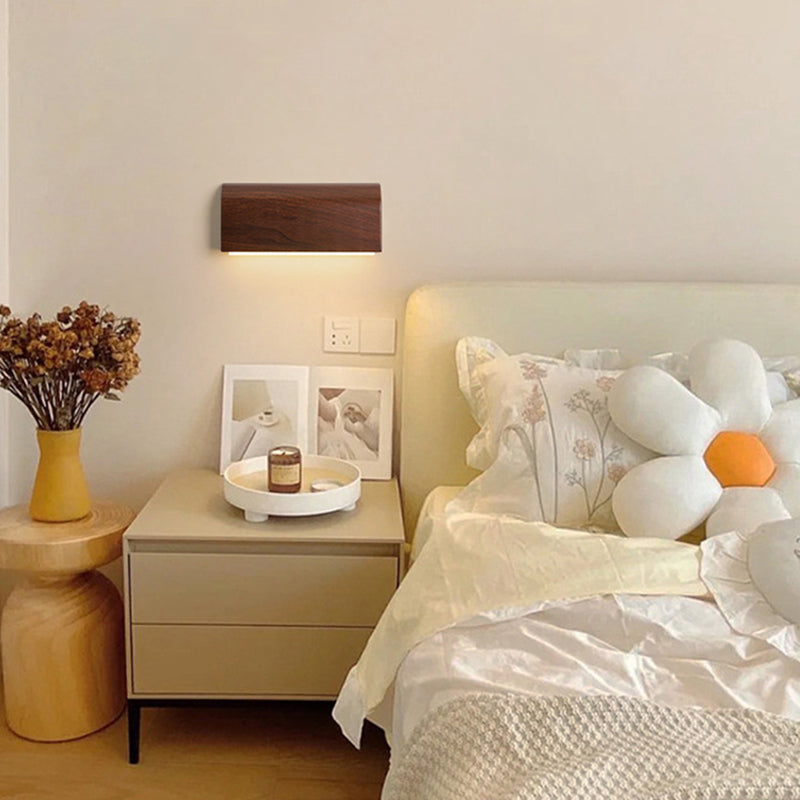 Japanese Aluminum Rectangular Shade LED Wall Sconce Lamp