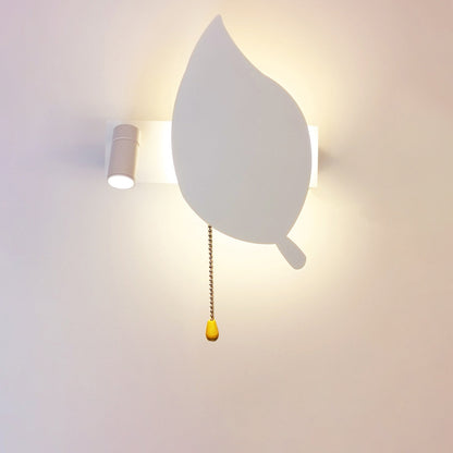 Round Leaf Iron Aluminum Acrylic LED Wall Sconce Lamp