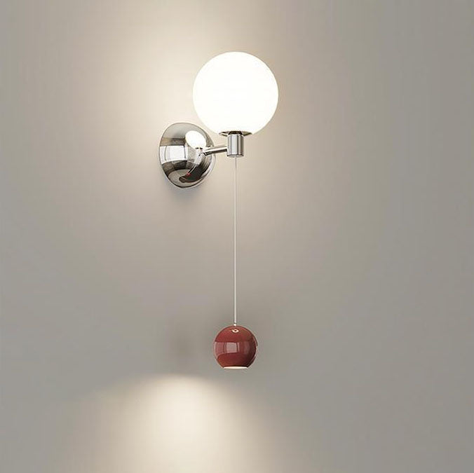Simplicity Glass Shade Iron Ball LED Wall Sconce Lamp