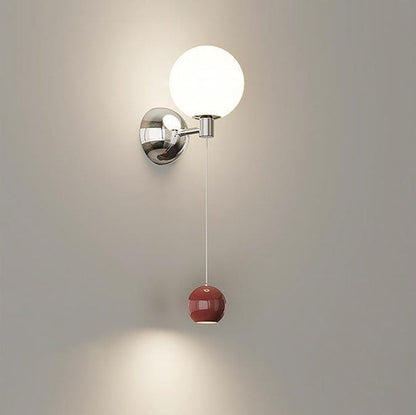 Simplicity Glass Shade Iron Ball LED Wall Sconce Lamp