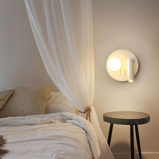 Round/Square Acrylic Iron LED Reading Wall Sconce Lamp