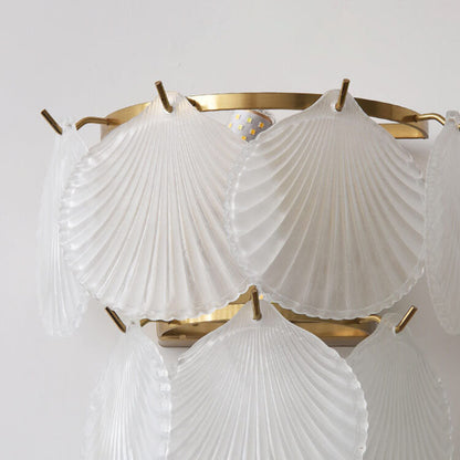French Hardware Glass Shell 2-Light Wall Sconce Lamp