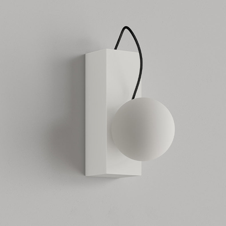 Cream Magnetic Spherical Shade 1-Light Wall Sconce Lamp