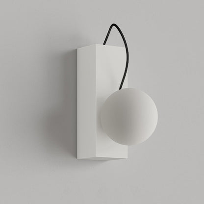 Cream Magnetic Spherical Shade 1-Light Wall Sconce Lamp