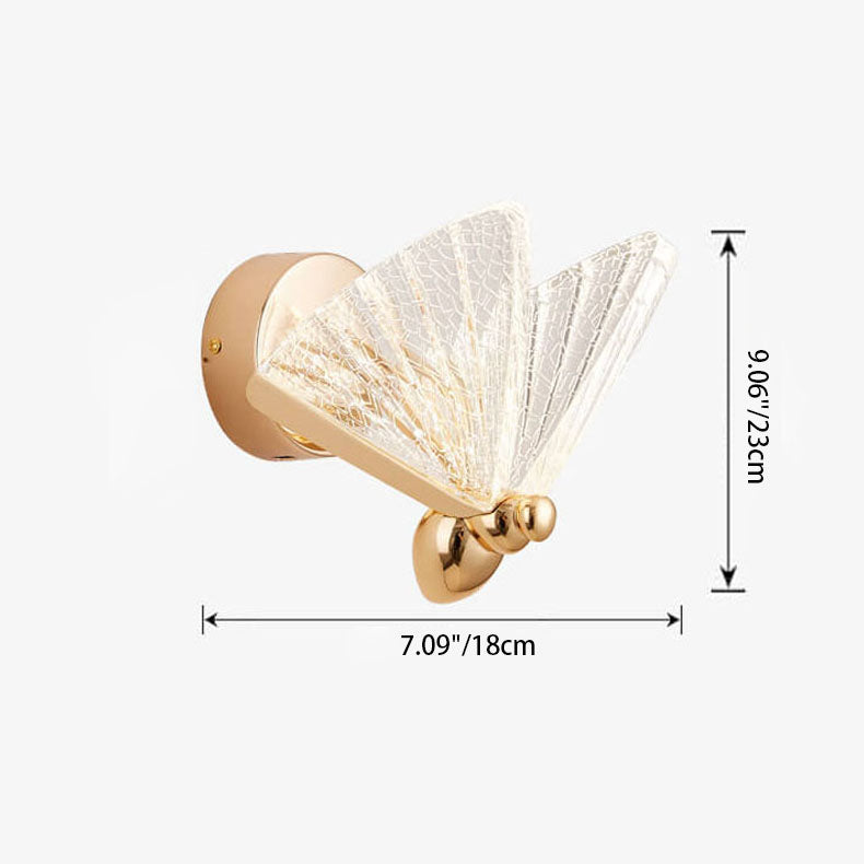 Creative Zinc Alloy Acrylic Butterfly LED Wall Sconce Lamp