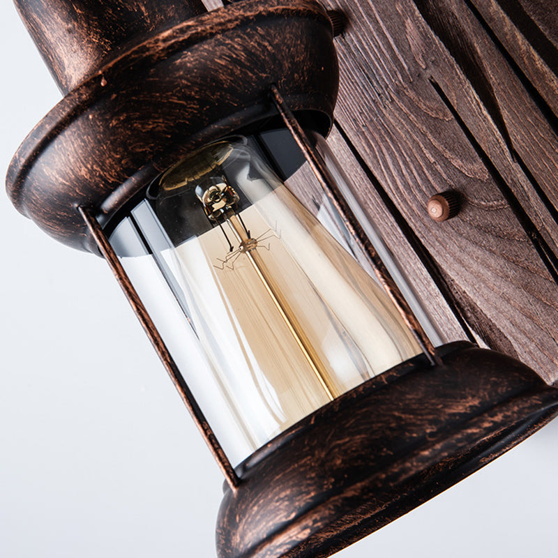 Cast Iron Wall Light with Glass Shade