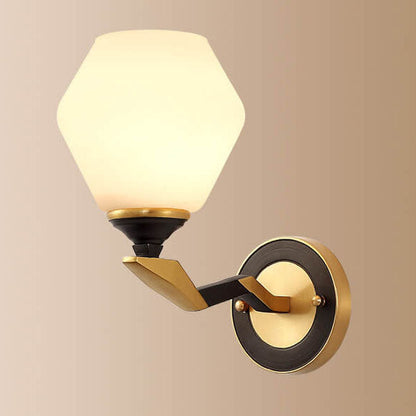 Geometric Shade 1-Light Armed Sconce Lamp