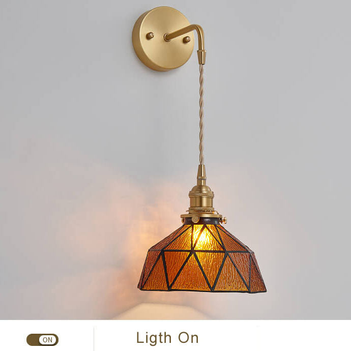 Water Ripple Glass 1-Light Irregular Dome Wall Sconce Lamp
