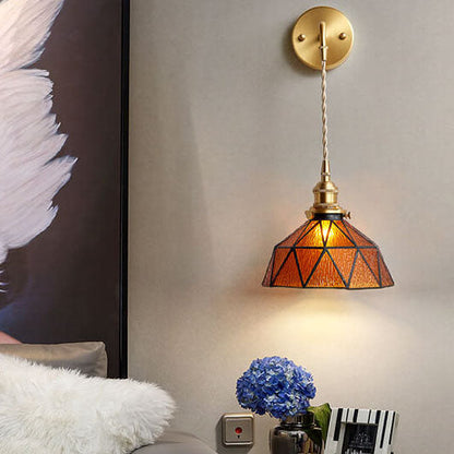 Water Ripple Glass 1-Light Irregular Dome Wall Sconce Lamp