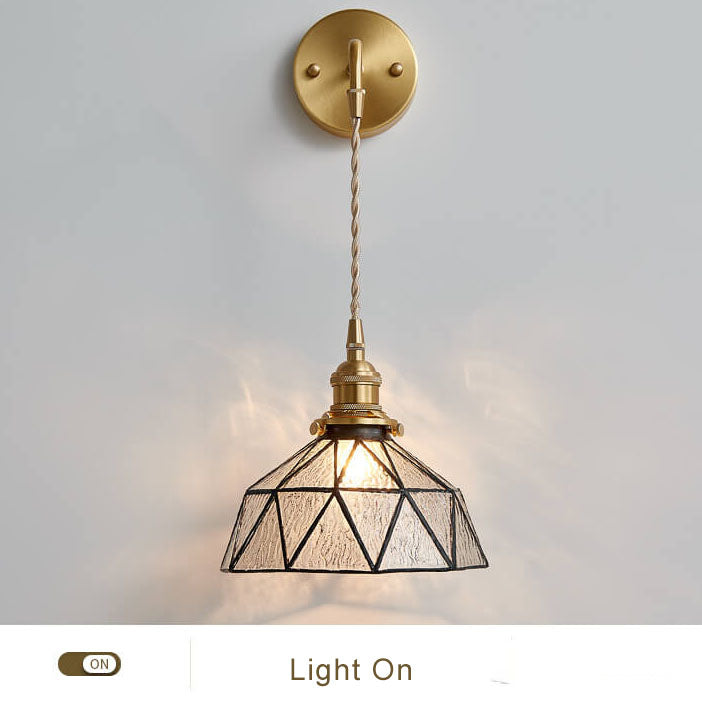 Water Ripple Glass 1-Light Irregular Dome Wall Sconce Lamp