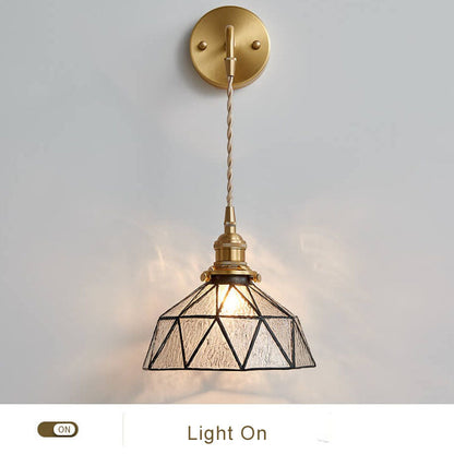 Water Ripple Glass 1-Light Irregular Dome Wall Sconce Lamp
