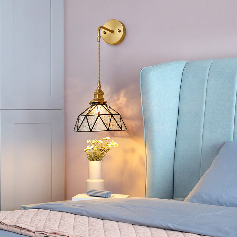 Water Ripple Glass 1-Light Irregular Dome Wall Sconce Lamp