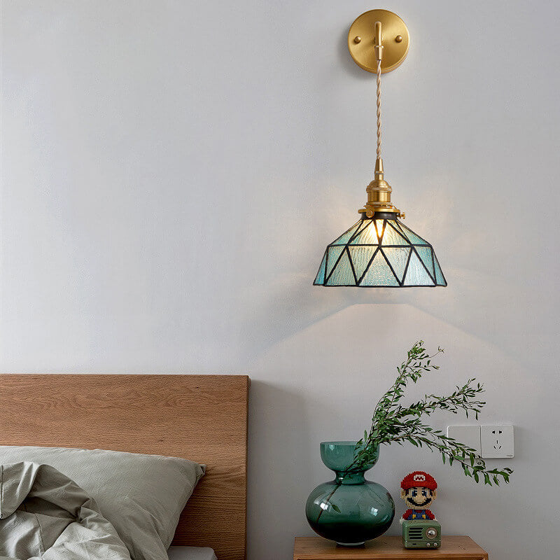 Water Ripple Glass 1-Light Irregular Dome Wall Sconce Lamp