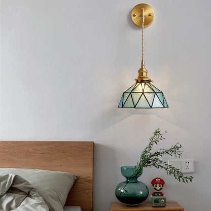 Water Ripple Glass 1-Light Irregular Dome Wall Sconce Lamp