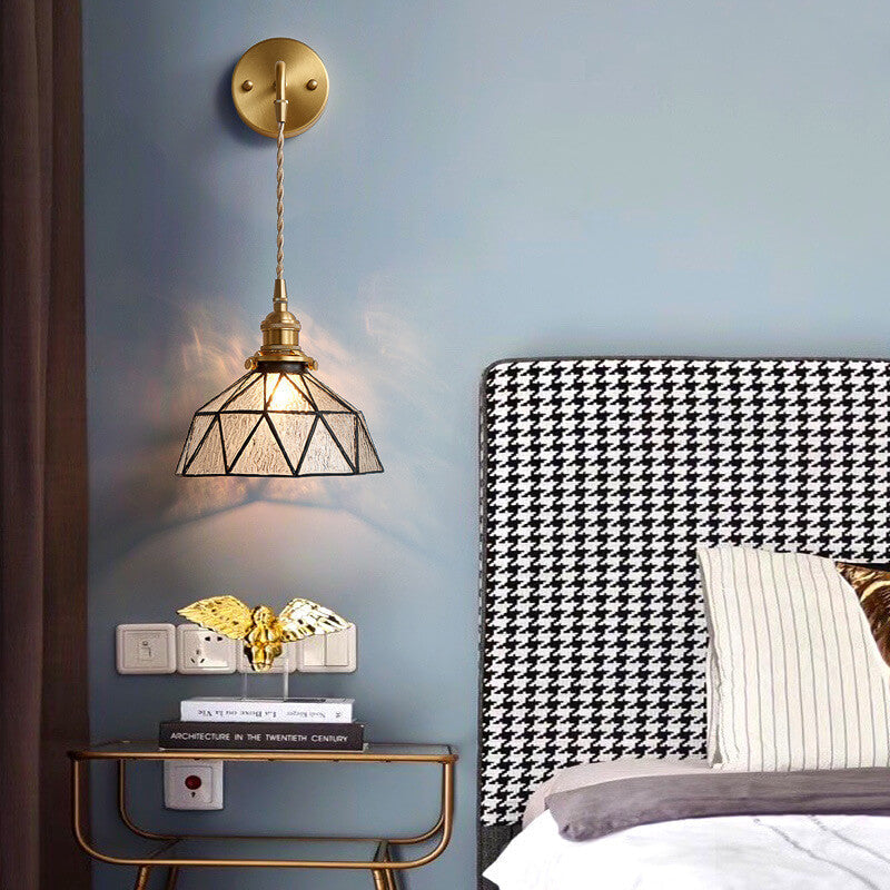 Water Ripple Glass 1-Light Irregular Dome Wall Sconce Lamp