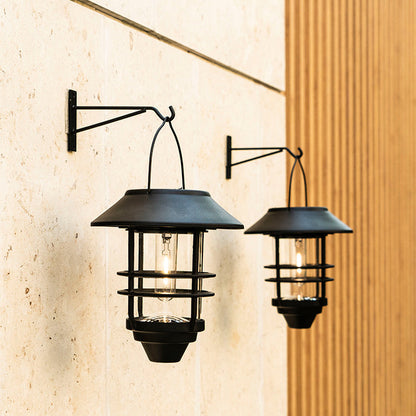 Solar Lantern Cylinder 1-Light Hanging Wall Sconce Lamp